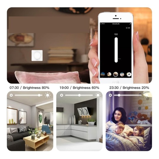 Smart Switch WiFi Smart Rotary Light Dimmer Switch Brightness Memory Smart Life Remote Control Work Smart Light Switch