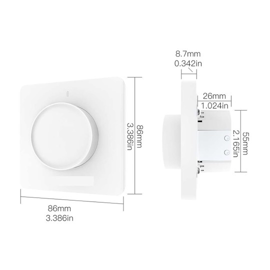 Smart Switch WiFi Smart Rotary Light Dimmer Switch Brightness Memory Smart Life Remote Control Work Smart Light Switch