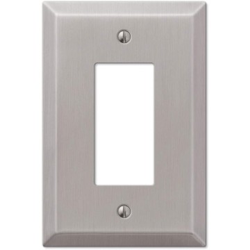Colester Direct Metal Satin Nickel Wall Switch Plate Outlet Cover Toggle Rocker GFI *UPDATED SATIN NICKEL MATTE FINISH* (Rocker-Single 10 PACK)