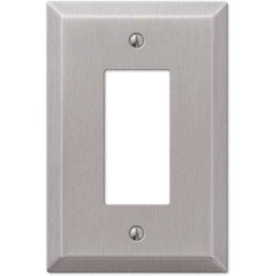 Colester Direct Metal Satin Nickel Wall Switch Plate Outlet Cover Toggle Rocker GFI *UPDATED SATIN NICKEL MATTE FINISH* (Rocker-Single 10 PACK)