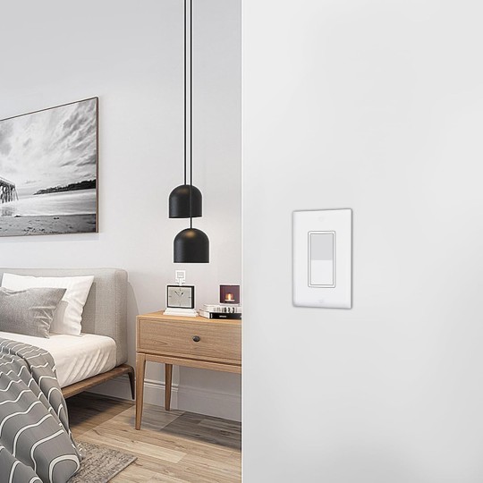 Single Pole Decorator Wall Light Switch with Wall Plate, 15A 120V/277V, On/Off Paddle Switch, Residential Grade - UL Listed, White