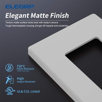 Matte White 1-Gang Screwless Decorative Wall Plates, Standard Size Unbreakable Thermoplastic Faceplate Cover for Decorator Receptacle Outlet Switch, UL Listed (100 Pack)