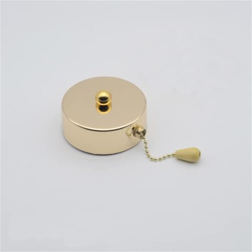 EdricShop 10Vintage Zipper Pull Rope Wall Switch with 5cm Beaded Rope Switch&/Wooden Handle for Ceiling Light Wall Light Beside Lamp - (Color: Gold)