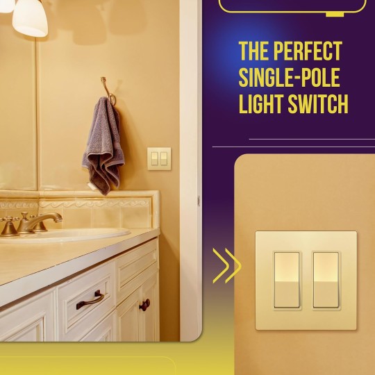 Elite Series Decorator Light Switch (10 Pack) & Outlet Bundle, 15A 120V, Single Pole, Tamper Resistant, Gloss Gold