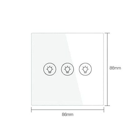 Smart Switch Multi-Gang Smart Light Dimmer Switch Independent Control Smart Control Works Smart Light Switch (Color : US 3 Gang Black Size : W)