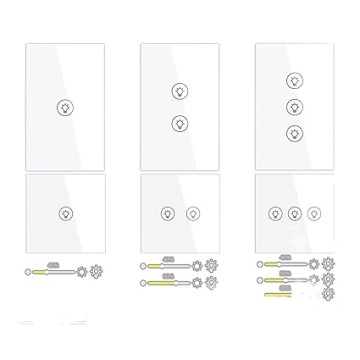 Smart Switch Multi-Gang Light Dimmer Switch Independent Control Smart Control Work Smart Light Switch (Color : EU 3 Gang White)
