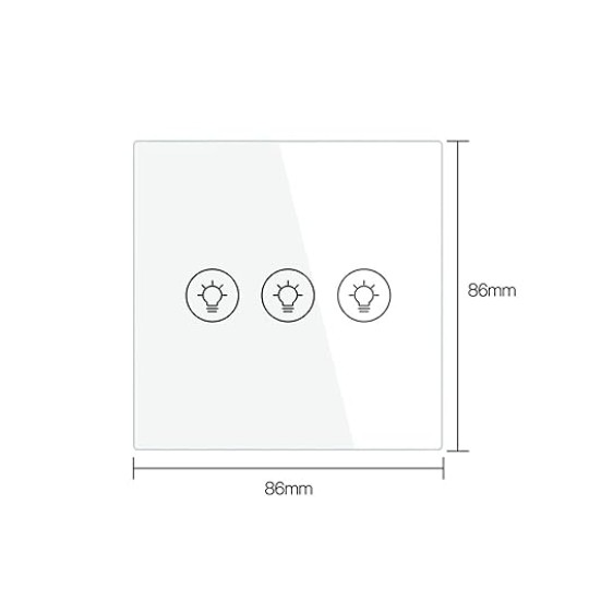 Smart Switch Multi-Gang Light Dimmer Switch Independent Control Smart Control Work Smart Light Switch (Color : EU 3 Gang White)
