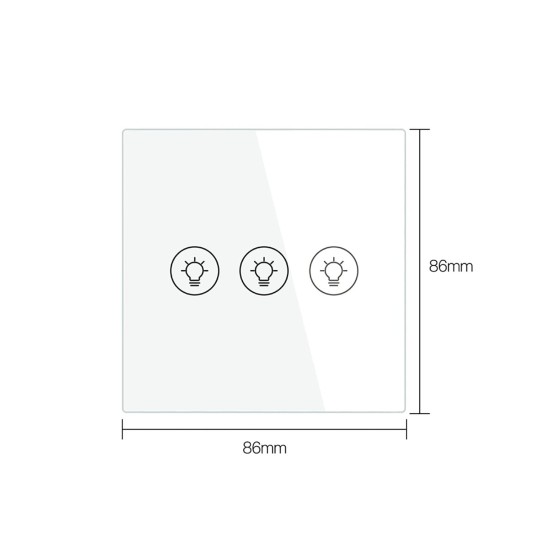 Smart Switch Multi-Gang Light Dimmer Switch Independent Control Smart Control Work Smart Light Switch (Color : EU 3 Gang White)