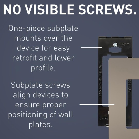 radiant RWP262NICC6 Screwless Wall Plates, 2 Gang, Decorator Rocker Switch Outlet GFCI Wall Plate Covers, Nickel (6 Pack)