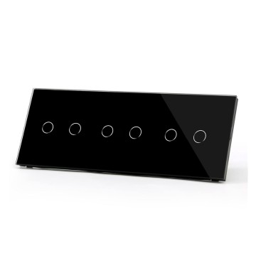 Smart Switch Touch Light Switch Sensor Wall Switch 6Gang 1Way 300W/Gang Crystal Glass Touch Switch Waterproof No Neutral (Color : White Size : 1 Way)