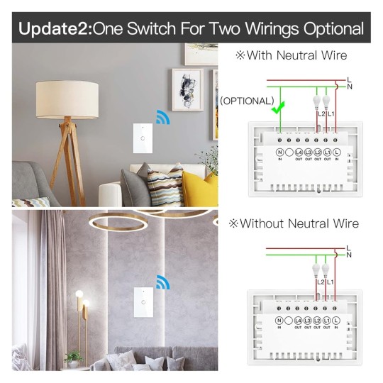 Smart Switch Wall Touch Smart Light Switch with Neutral/No Neutral No Capacitor Smart Life/Tuya Works (Color : Gold Number of Gangs : 3-Gang Standard : US Standard)
