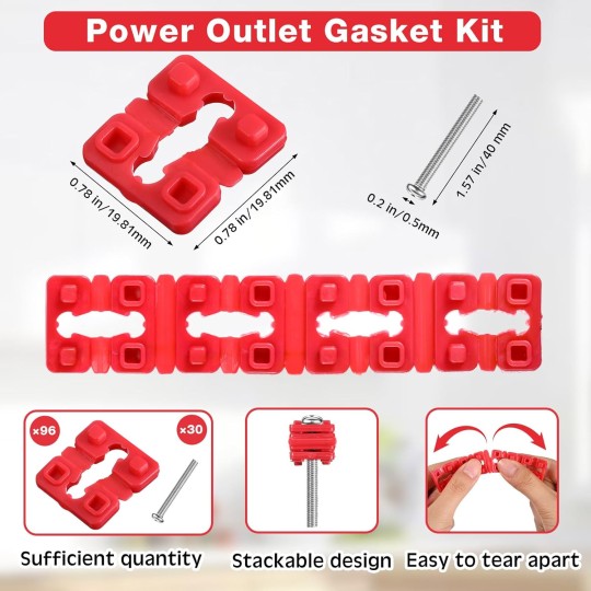 120 Pcs Metal Wall Plate Spacer Electric Receptacle Spacers Outlet Spacers for Electrical Box, Plastic Switch and Receptacle Spacers with 30 Pcs Stainless Screws for Loose Outlet Plug Fix