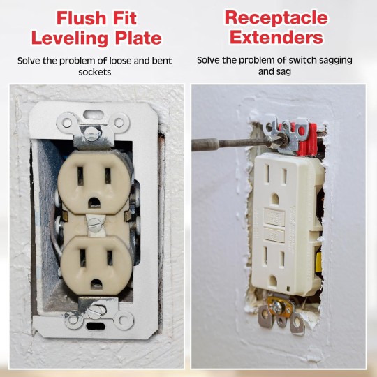 120 Pcs Metal Wall Plate Spacer Electric Receptacle Spacers Outlet Spacers for Electrical Box, Plastic Switch and Receptacle Spacers with 30 Pcs Stainless Screws for Loose Outlet Plug Fix